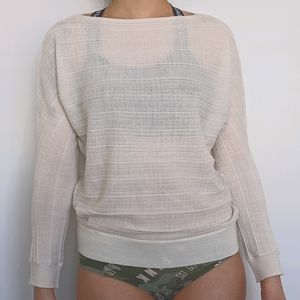 Boat Neck White Sweater Shirt